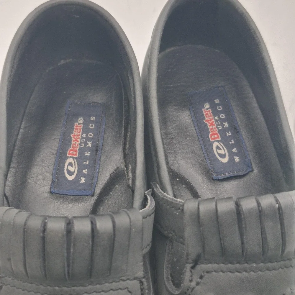 Dexter Walkmocs Shoes Mens Size 7 Gray Leather‎ Buckle Moccasins Casual Made USA